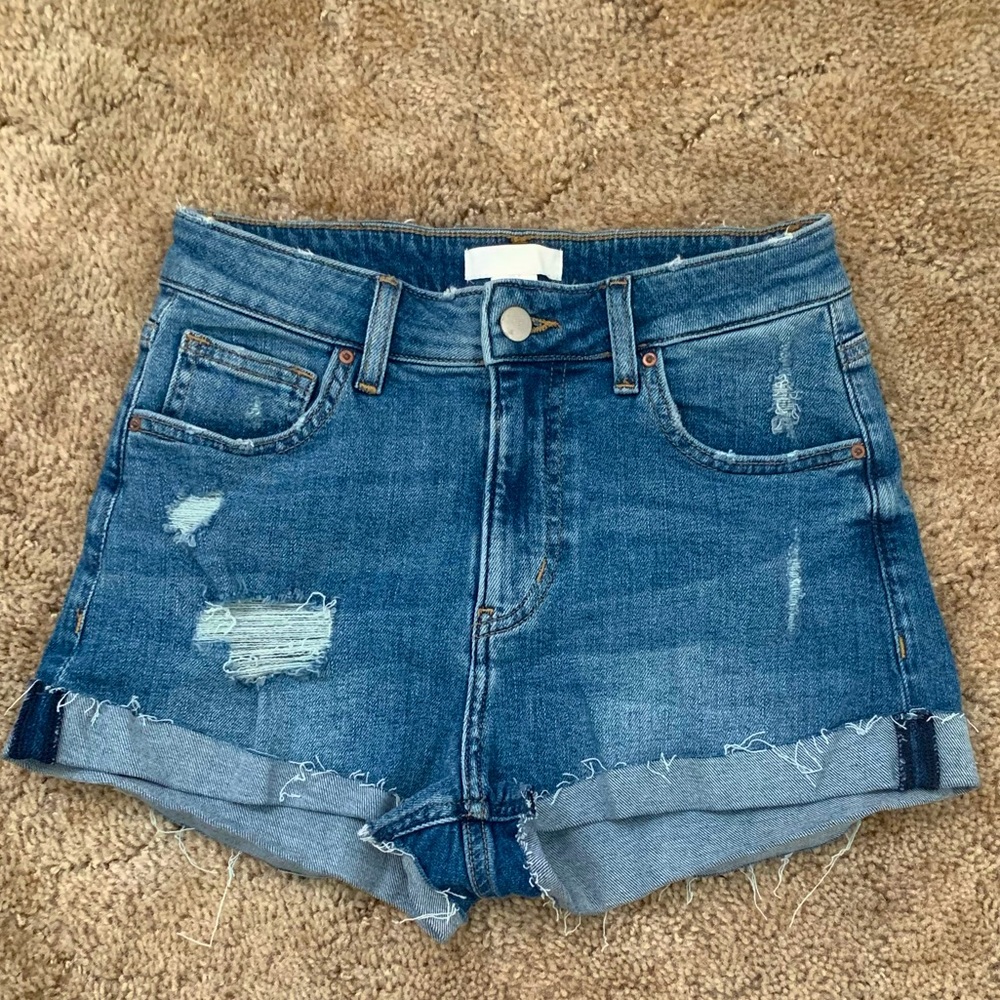 H&M high rise jean shorts